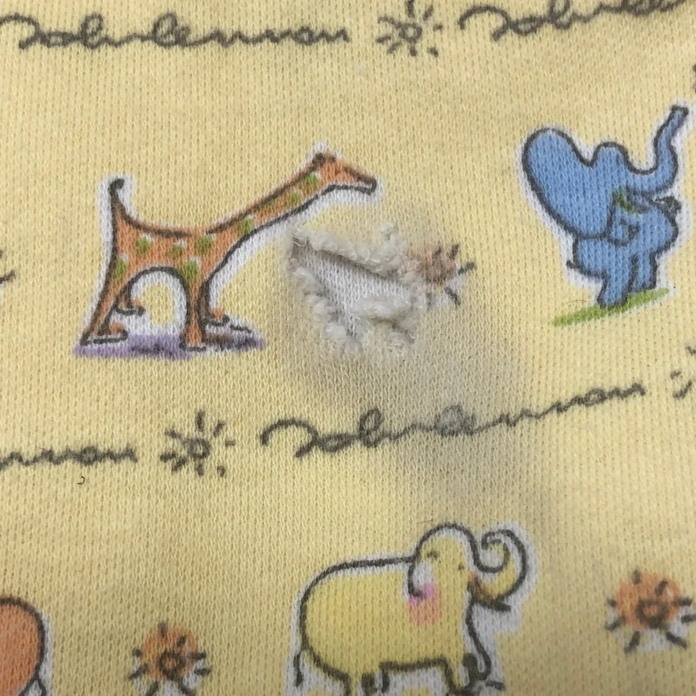 Vintage Carters John Lennon Yoko Ono Real Love Baby Blanket Yellow 1999 - Damage